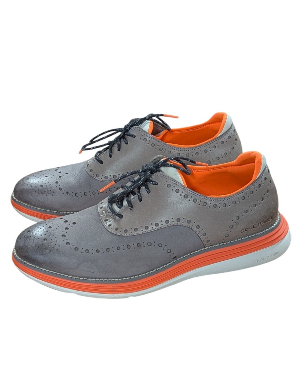 Cole Haan Gray and Orange Wingtip Oxfords
